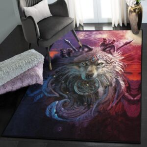 Dreamcatcher Indoor Outdoor Carpet Wolf Dreamcatcher Rug Home Decor