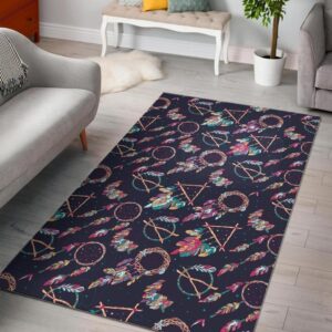 Dreamcatcher Pattern Print Area Rug Living Room Rug Home Decor